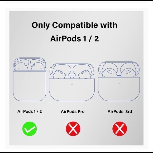 3/$25❗️Silicone Crystal Butterfly AirPods Case 1/2 Generation - Picture 4 of 4